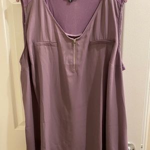 Dressy Lavendar Tank Faux Pockets and Silver Zipper 3X by Papermoon-  never worn